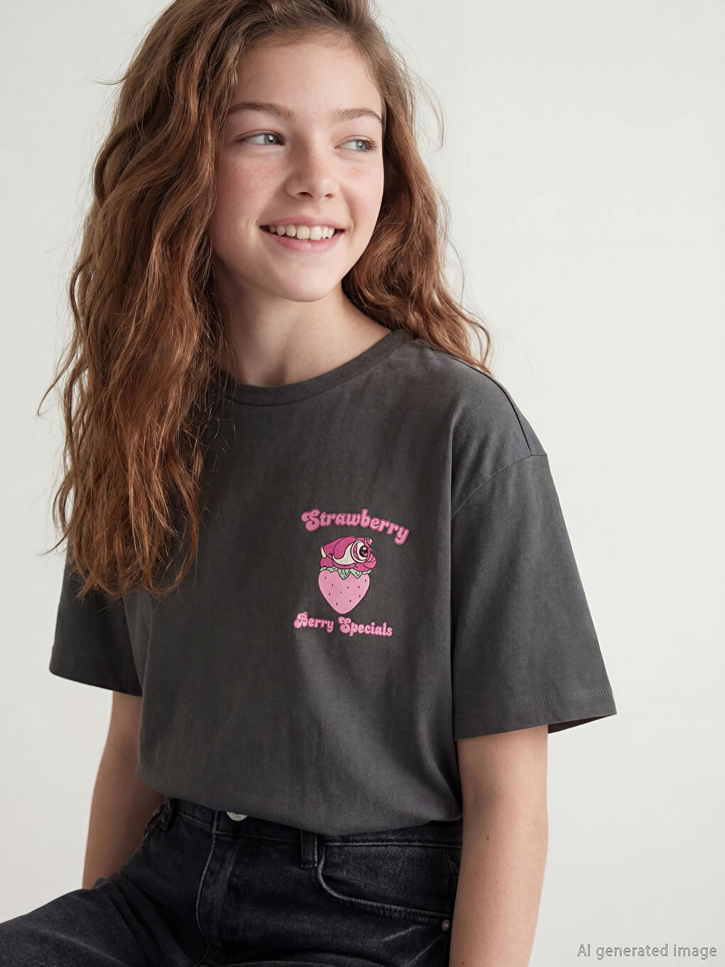 Gri Toy Story Baskılı Kız Çocuk 2'li Tişört-2