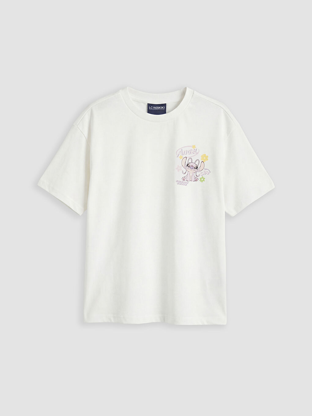 Pembe Stitch ve Angel Baskılı Kız Çocuk 2'li Tişört-3