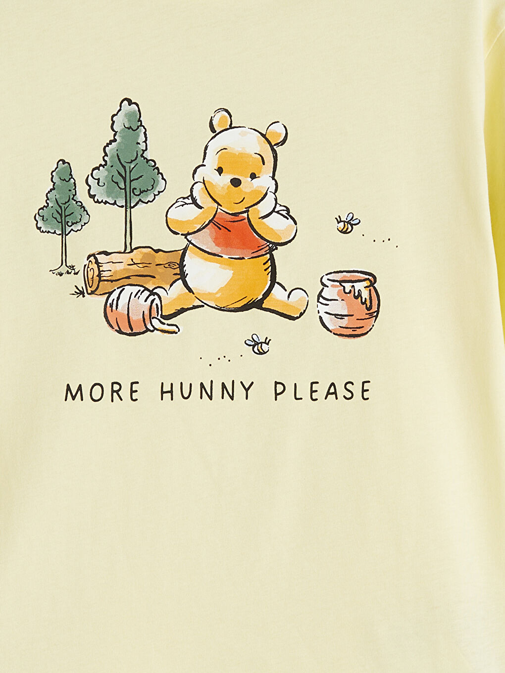 Ekru Winnie the Pooh Baskılı Kız Çocuk 2'li Tişört-6