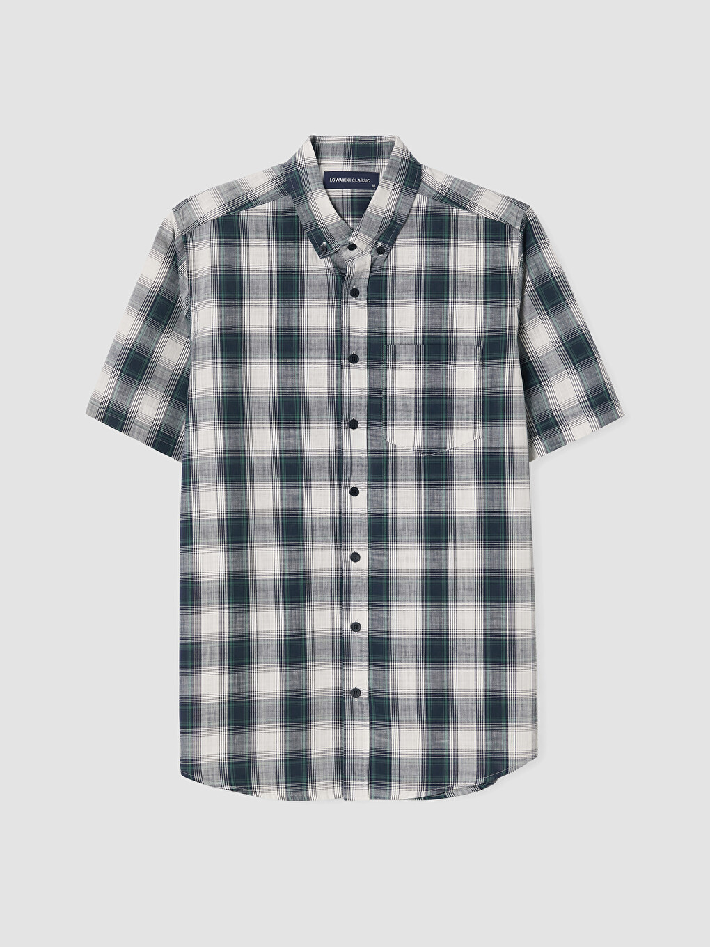 Yeşil Regular Fit Ekose Poplin Erkek Gömlek