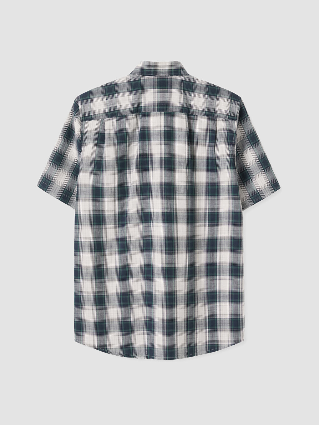 Yeşil Regular Fit Ekose Poplin Erkek Gömlek-2