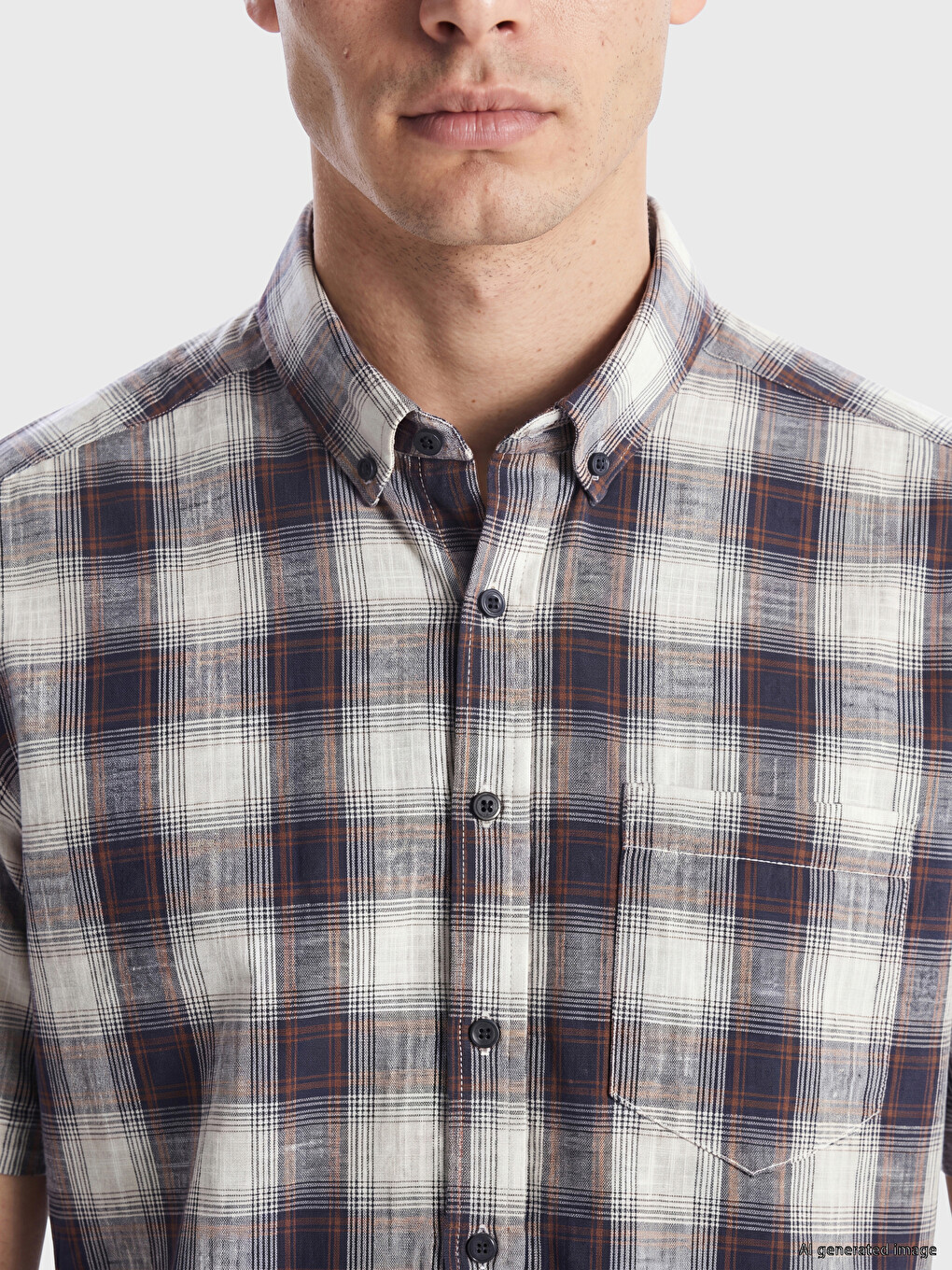 Kırmızı Regular Fit Ekose Poplin Erkek Gömlek-2