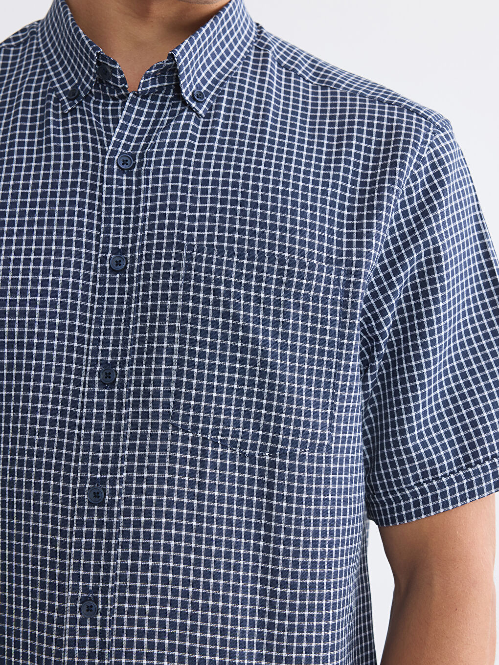 Regular Fit Plaid Poplin Men's Shirt-2