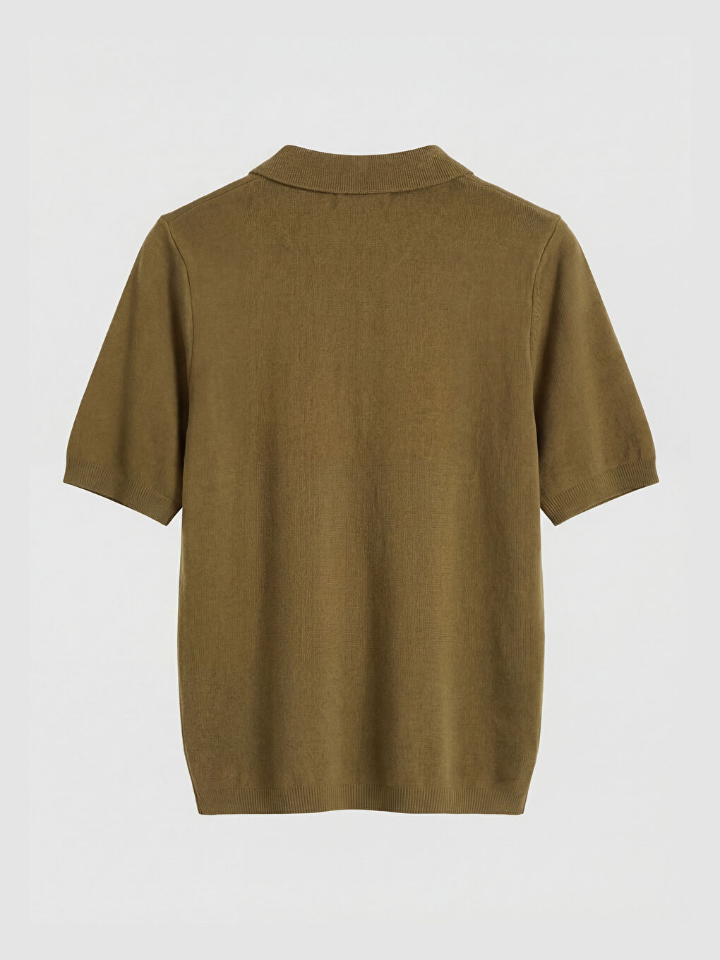 Haki Polo Yaka Kadın Triko Kazak	-5