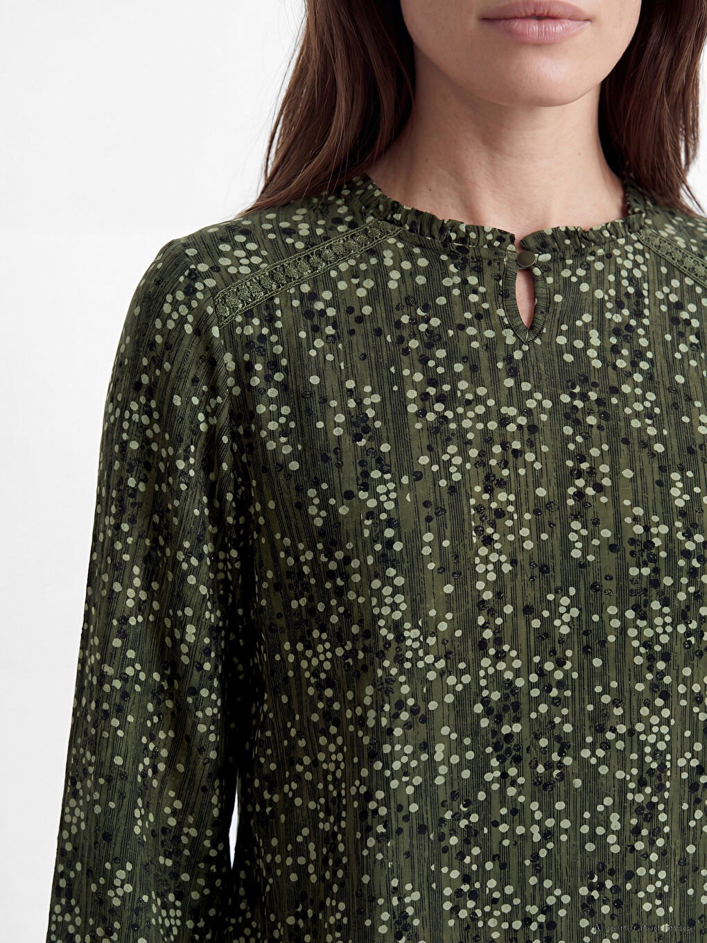 Bluza sa okruglim izrezom sa uzorkom-2