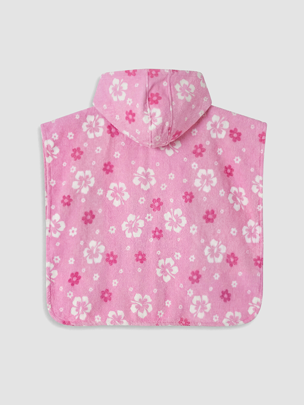 Pembe Stitch Baskılı Pamuklu Kız Çocuk Panço Havlu-2