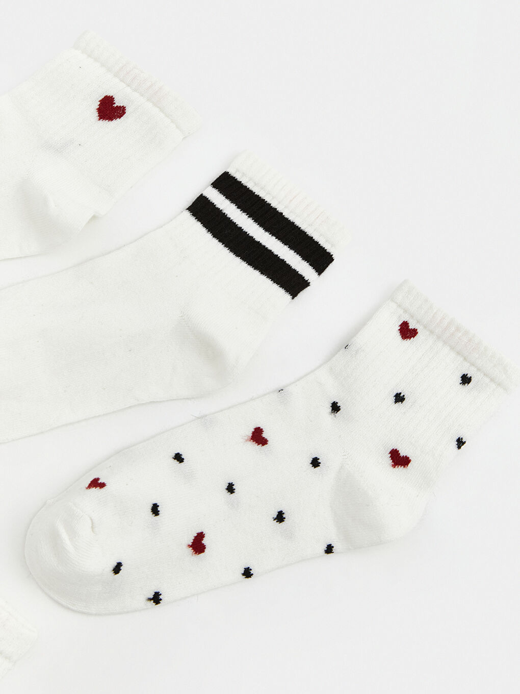 Ekru Desenli Kadın Soket Çorap 5'li-1