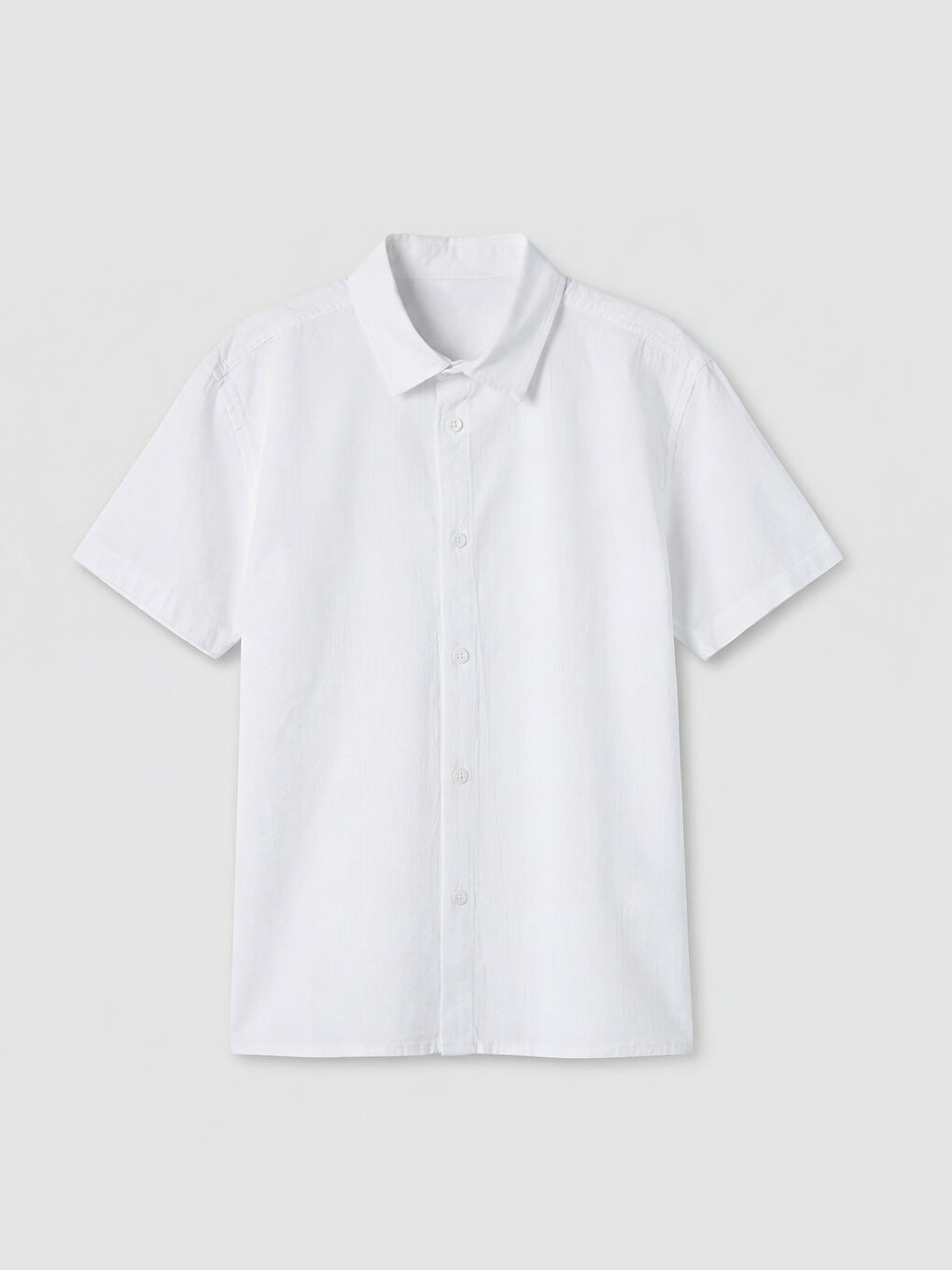 Beyaz Kısa Kollu Erkek Çocuk Gömlek