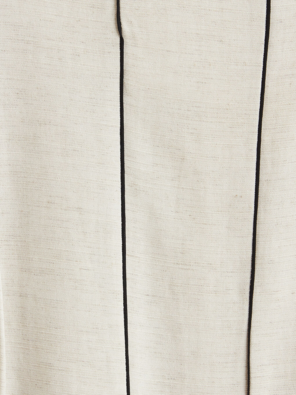 Ekru Bisiklet Yaka Keten Karışımlı A Kesim Elbise-2