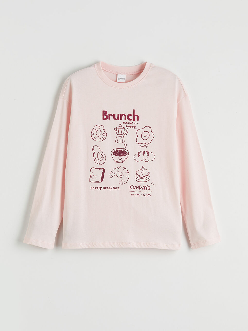 Pembe Baskılı Kız Çocuk Pijama Üst