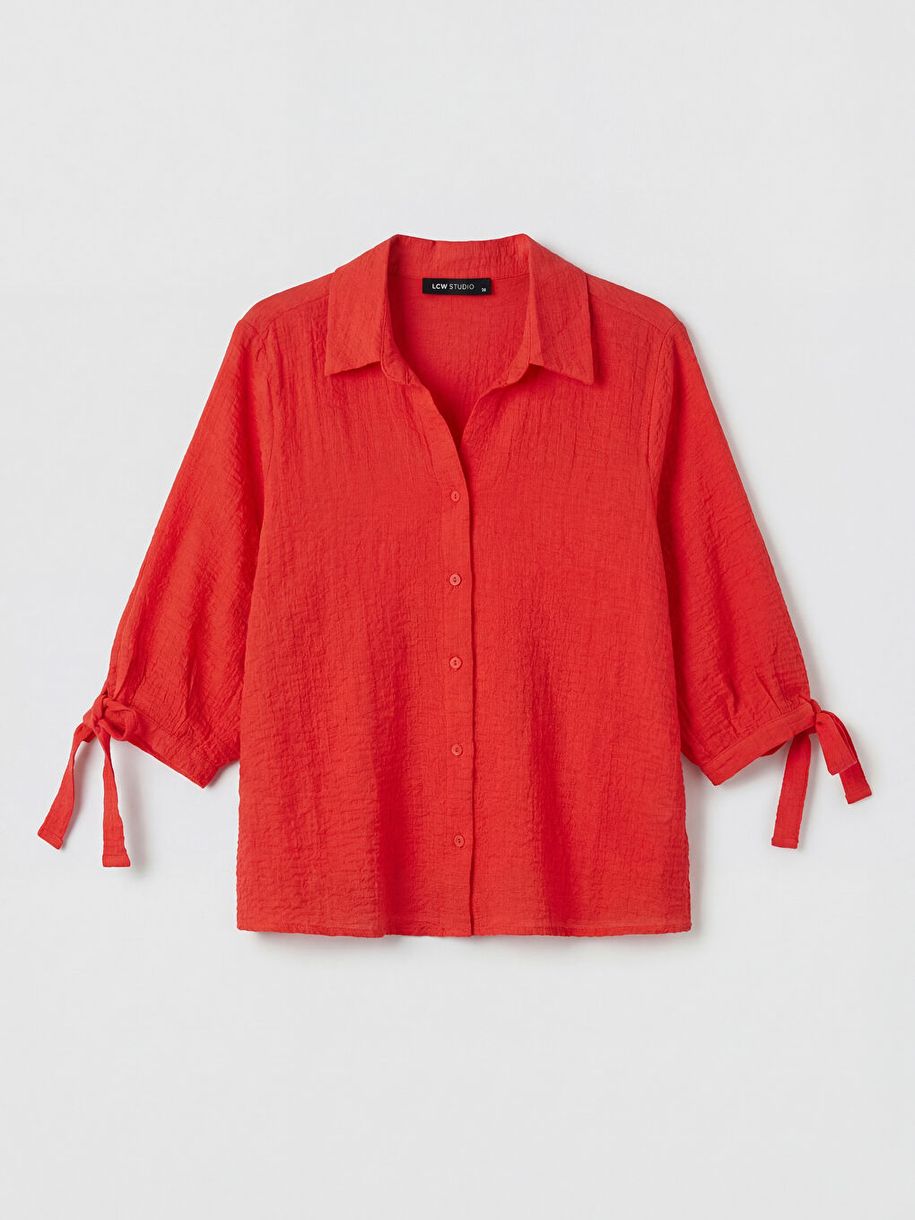 Kırmızı Poplin Kadın Gömlek