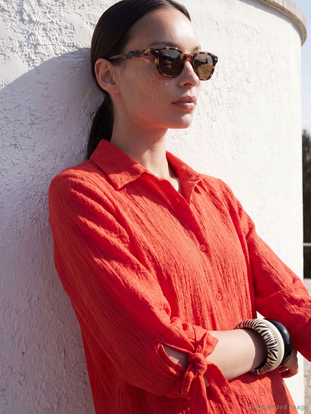 Женская рубашка из поплина