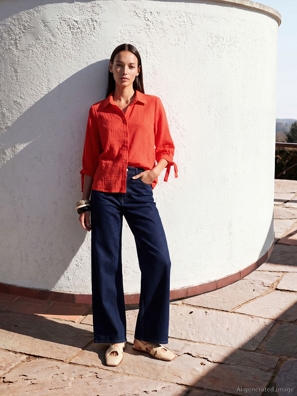 Женская рубашка из поплина-1