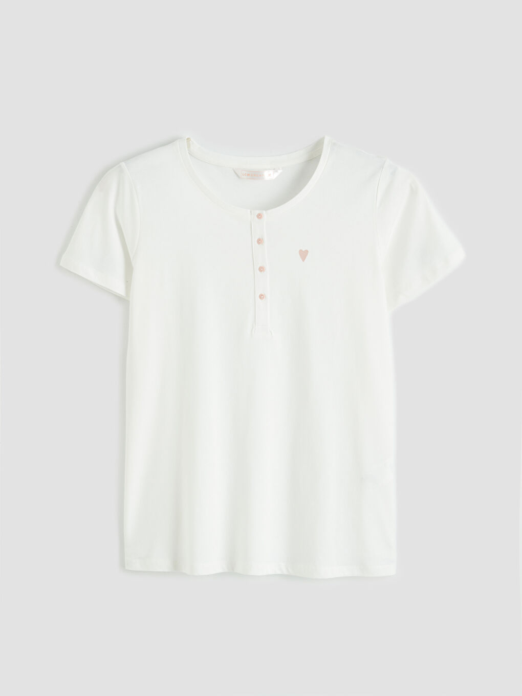 Pembe Bisiklet Yaka Kalp Baskılı Hamile Pijama Takımı-1