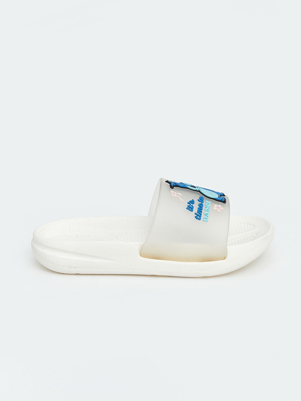 Beyaz Lilo ve Stitch Baskılı Kız Çocuk Terlik-1