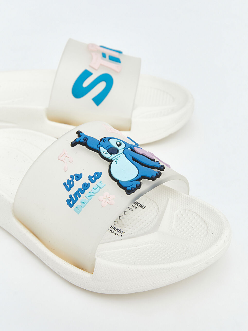 Beyaz Lilo ve Stitch Baskılı Kız Çocuk Terlik-2