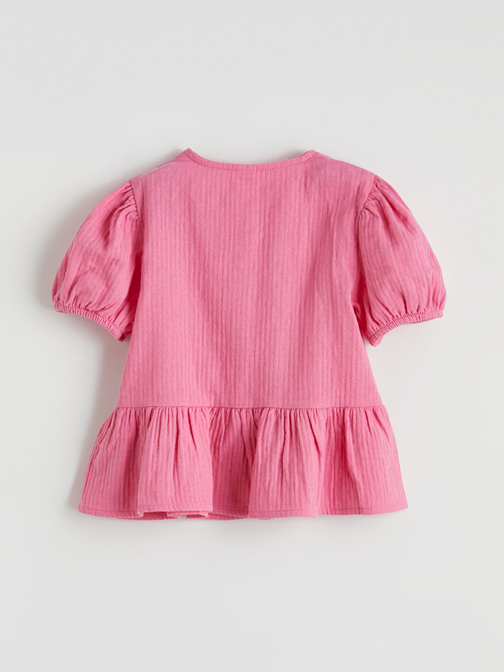 Pembe Bisiklet Yaka Fiyonk Detaylı Kız Çocuk Bluz ve Pantolon-3