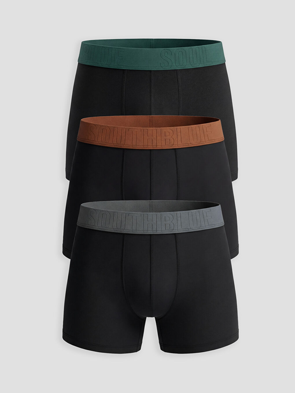 Siyah Standart Kalıp Pamuklu Esnek Erkek Boxer 3'lü