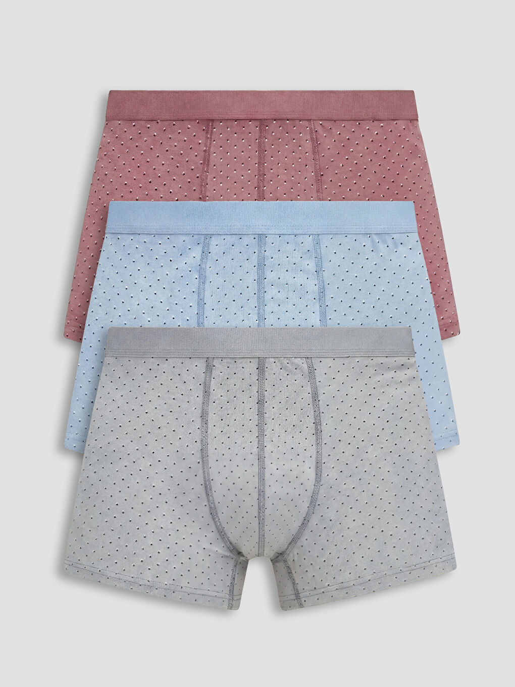 Mavi Standart Kalıp Pamuklu Esnek Erkek Boxer 3'lü 