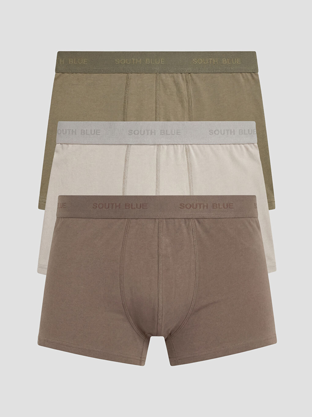 Gri Beli Lastikli Erkek Boxer 3'lü