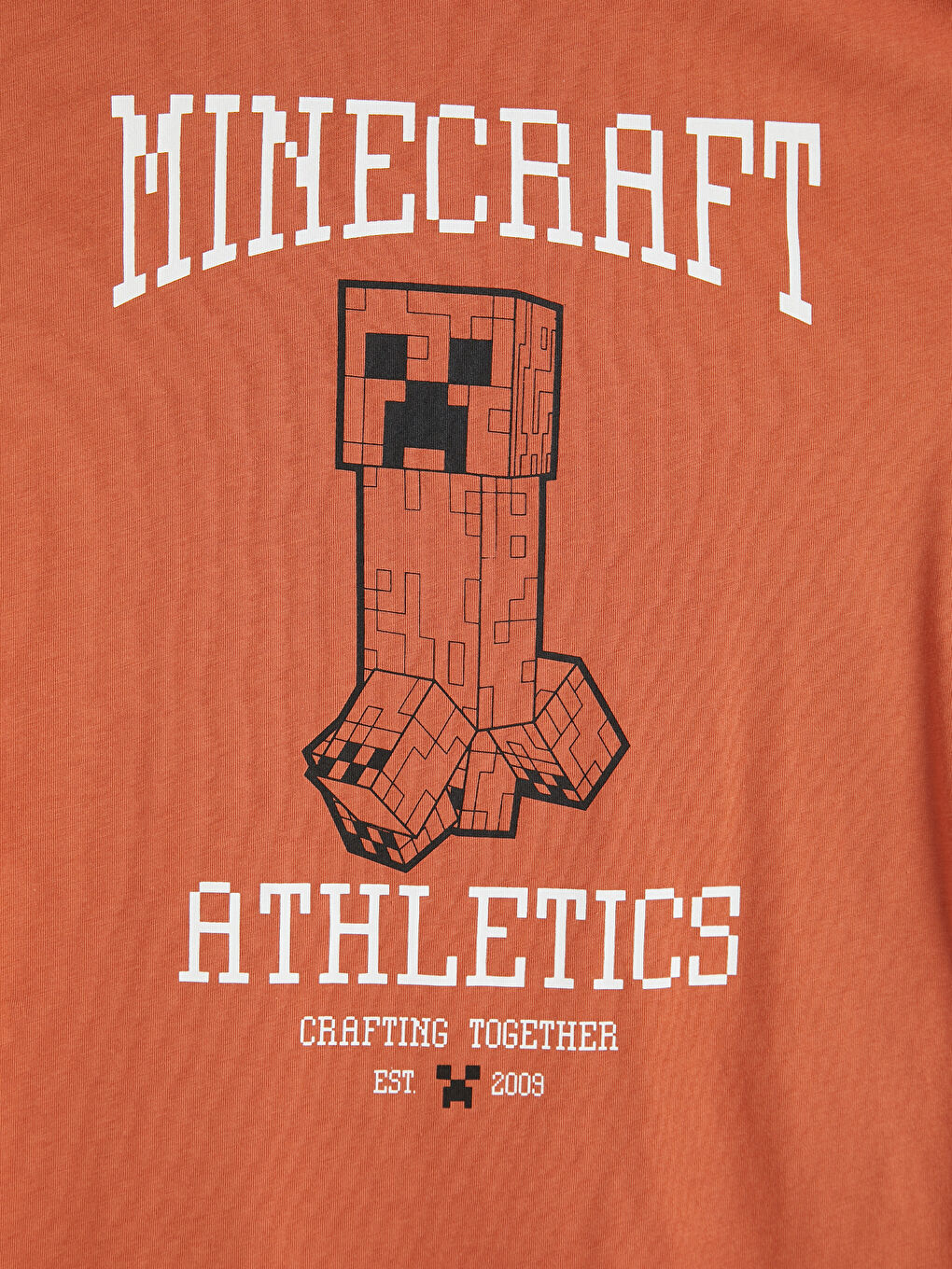 Turuncu Minecraft Baskılı Erkek Çocuk Tişört-2