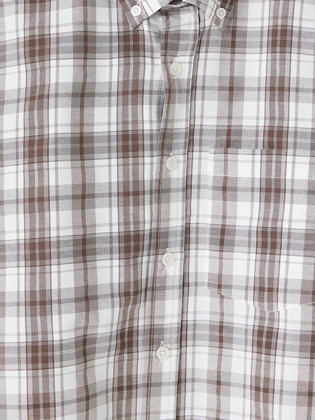 Kahverengi Regular Fit Ekose Poplin Erkek Gömlek-1