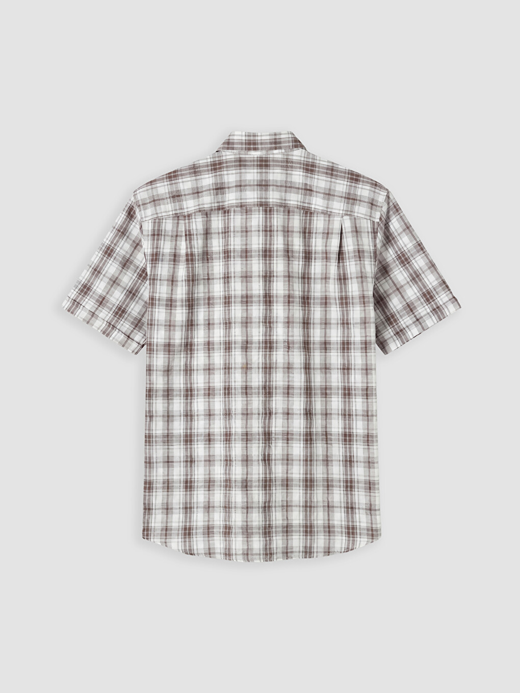 Kahverengi Regular Fit Ekose Poplin Erkek Gömlek-2