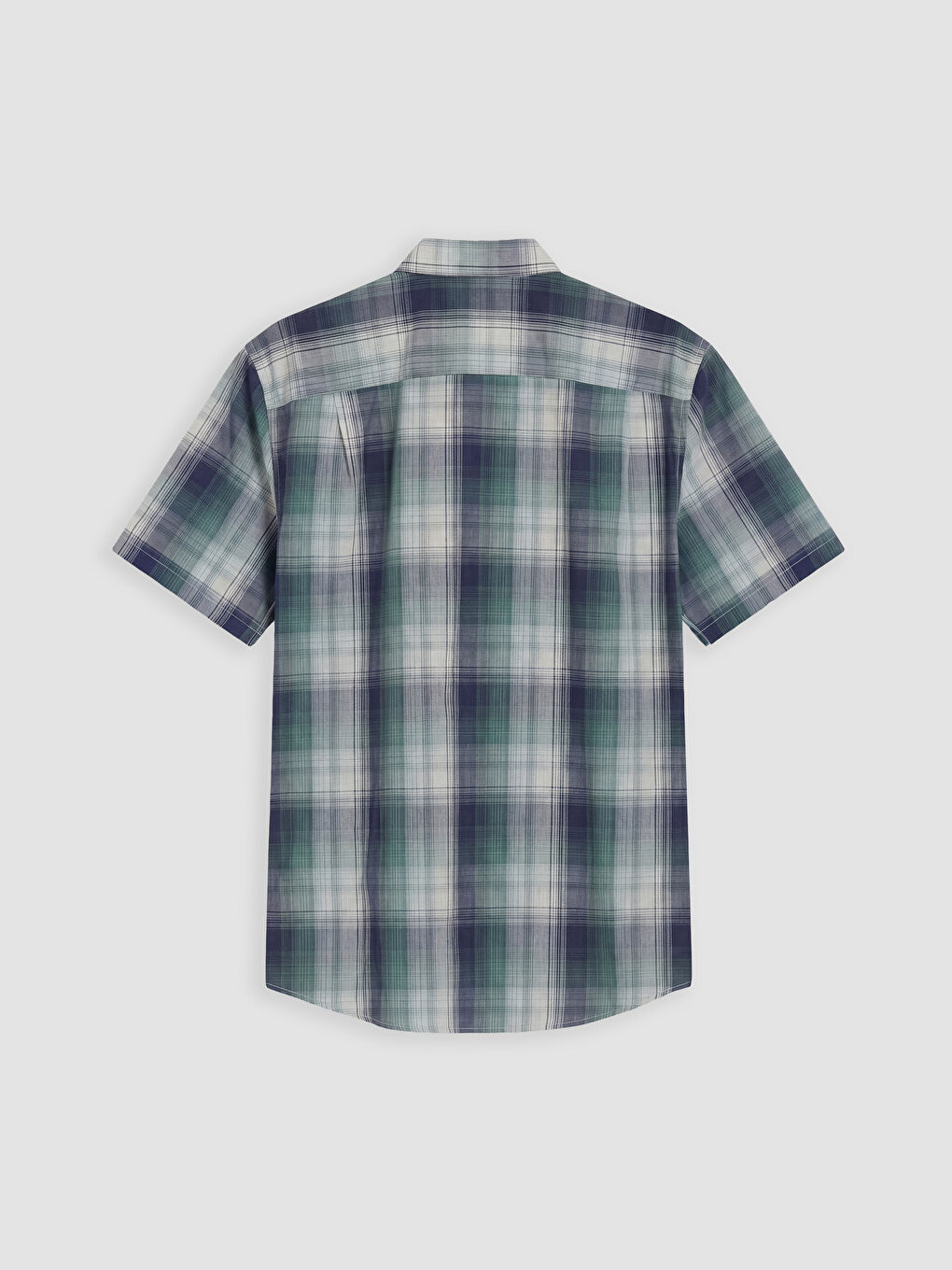 Yeşil Regular Fit Ekose Poplin Erkek Gömlek-2