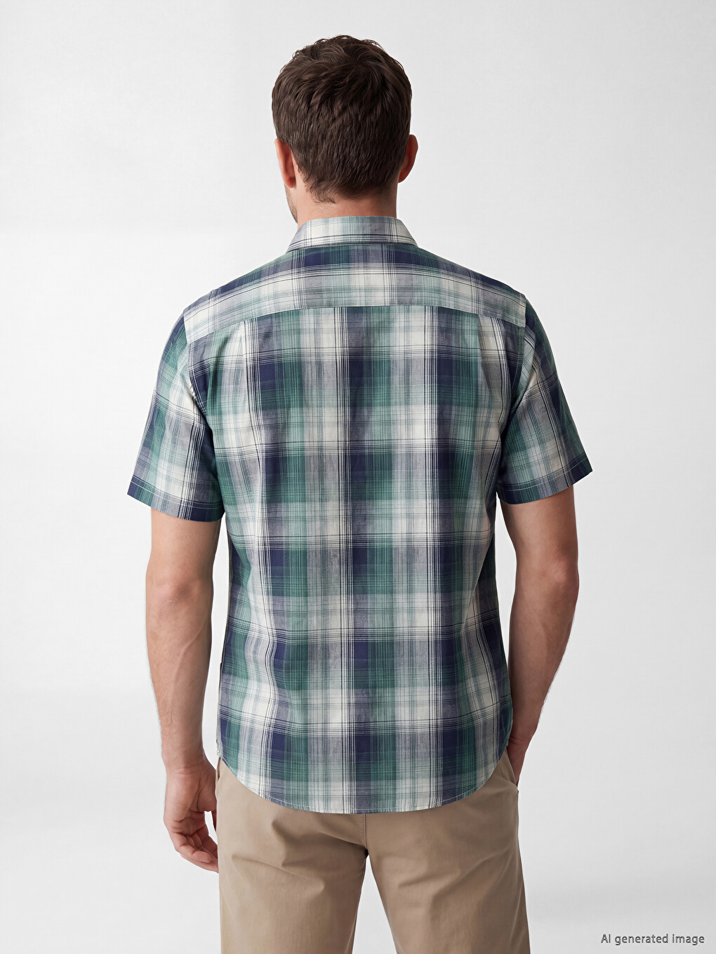 Regular Fit karirana poplin muška košulja-2