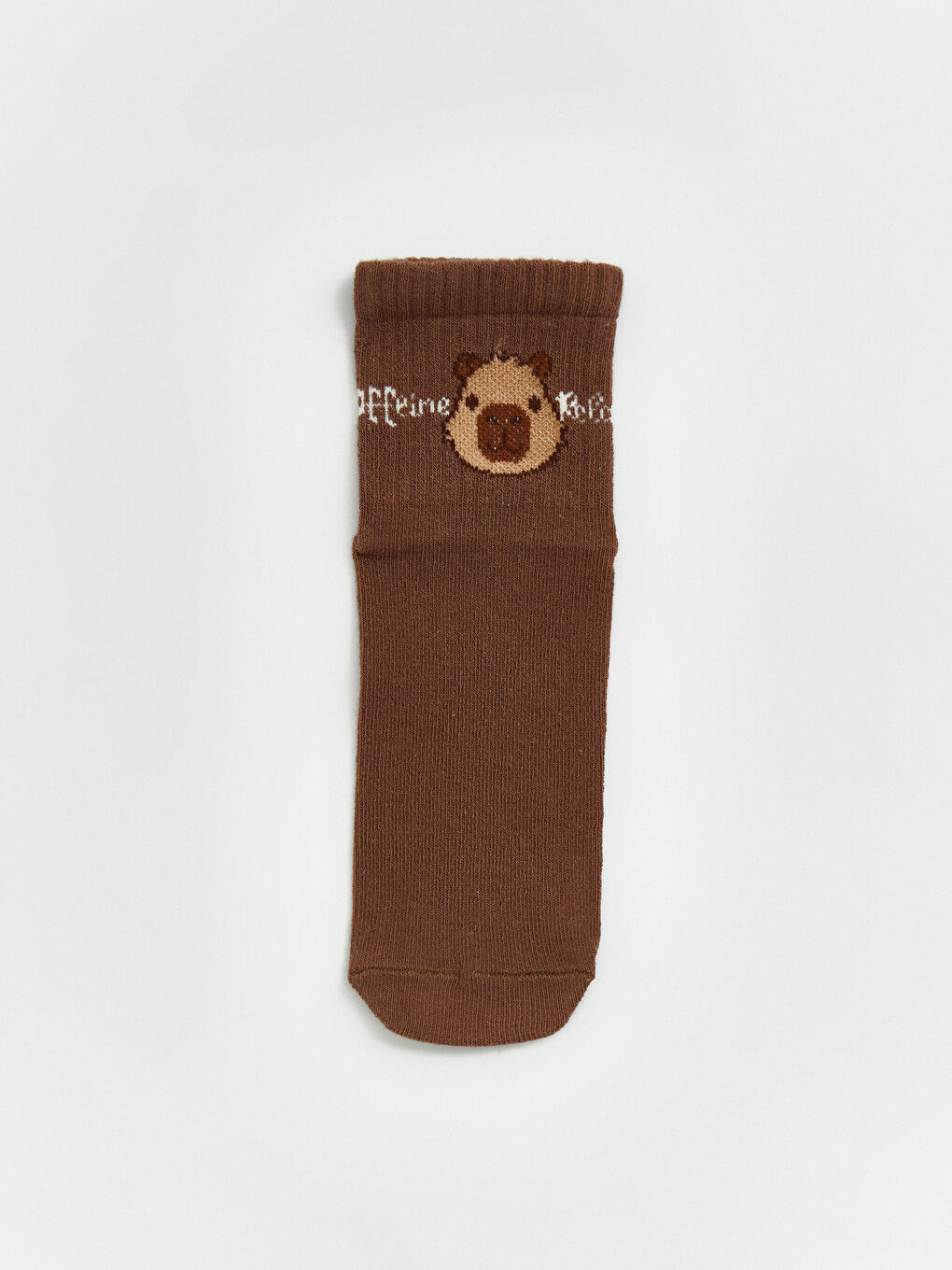 Kahverengi Nakışlı Kız Çocuk Soket Çorap 5'li-1