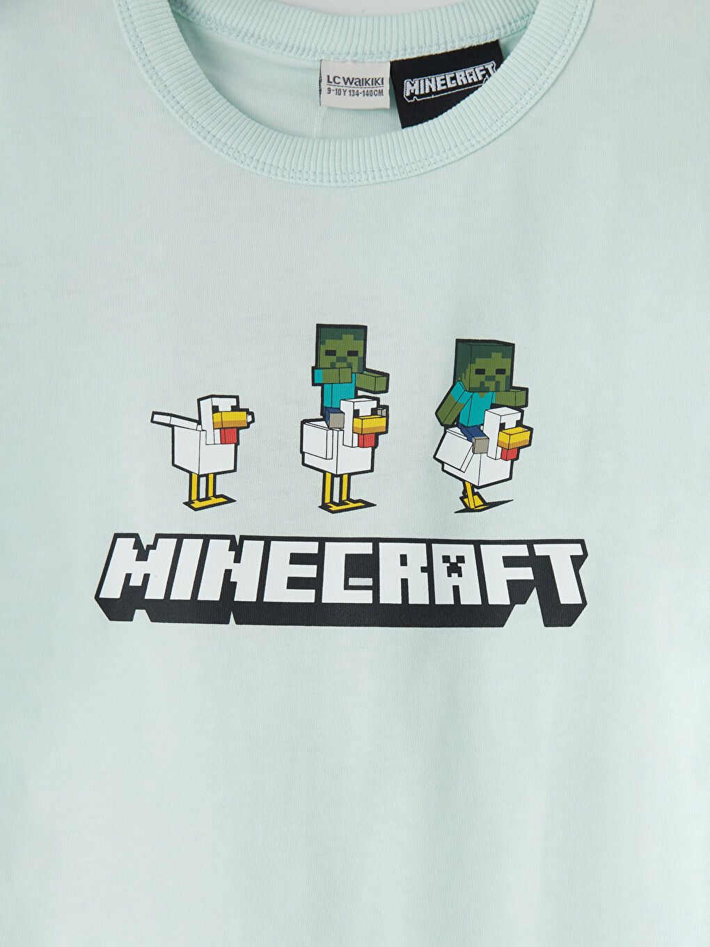 Yeşil Minecraft Baskılı Erkek Çocuk Tişört-2