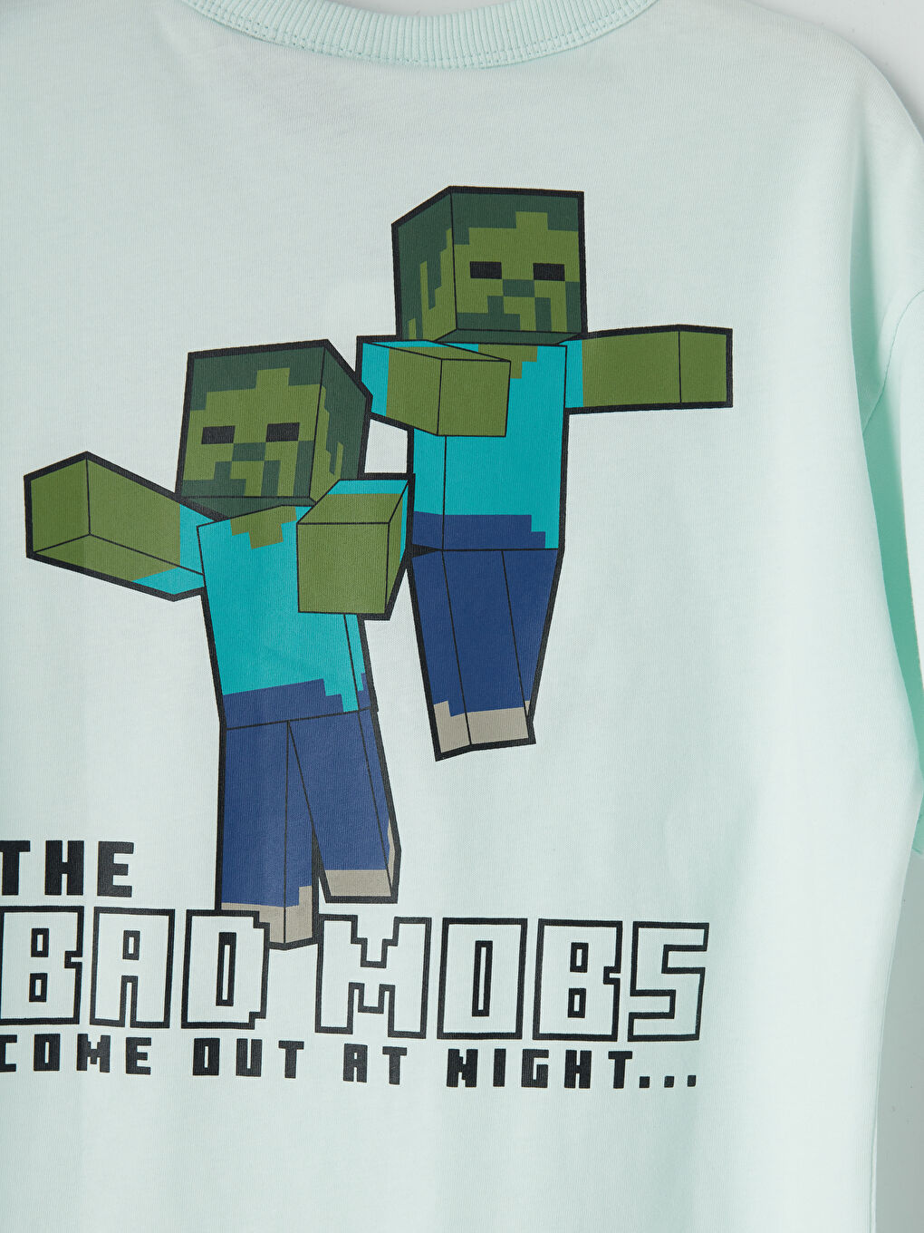 Yeşil Minecraft Baskılı Erkek Çocuk Tişört-3
