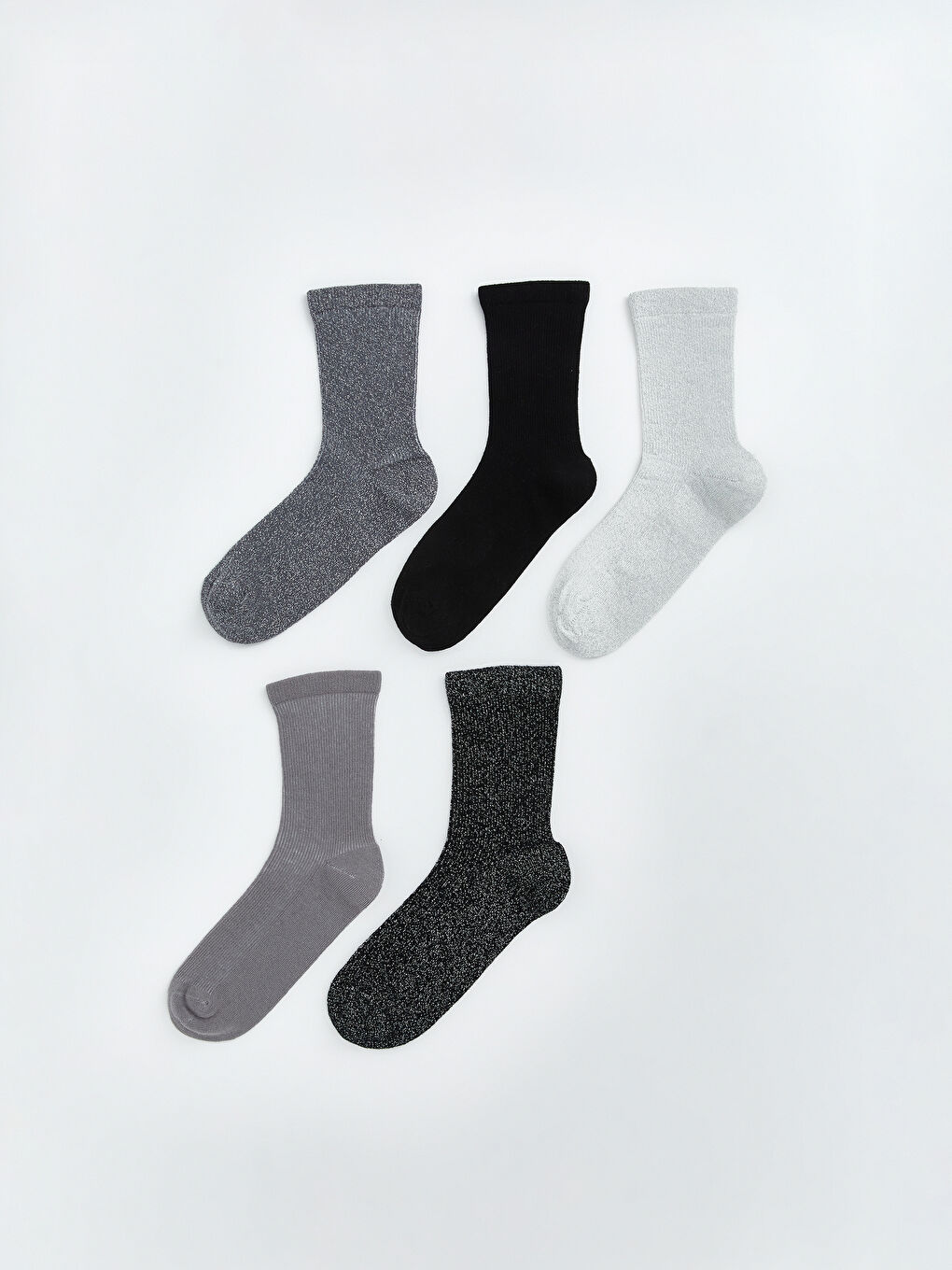 Gri Kadın Soket Çorap 5'lü