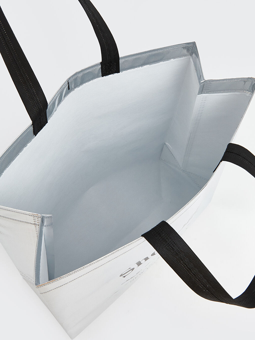 Karışık Slogan Baskılı Alışveriş Çantası-1