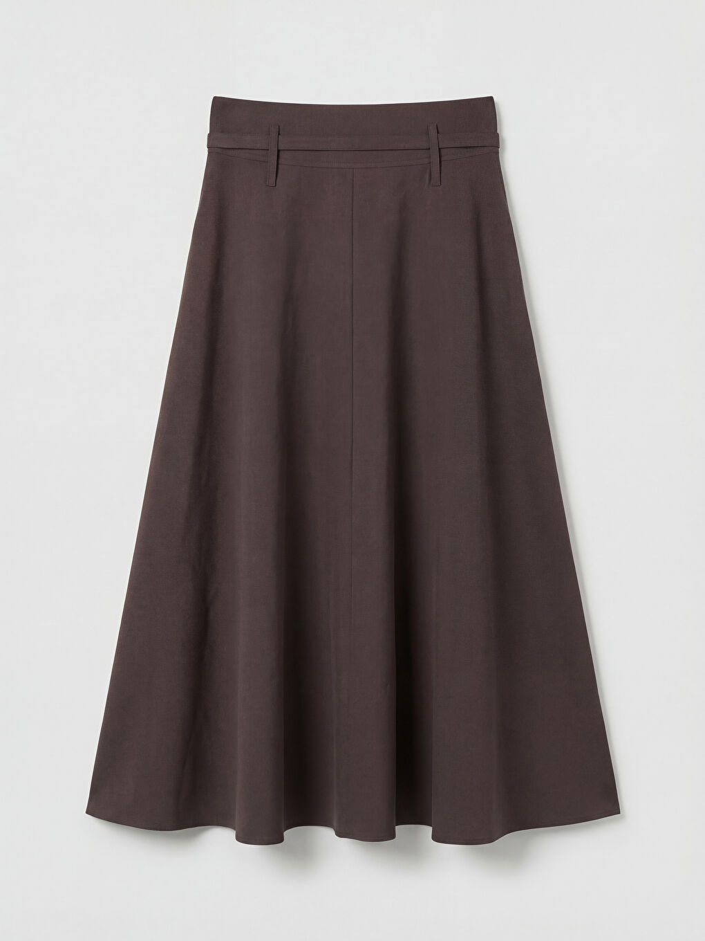 Kahverengi Beli Kemerli A Kesim Pileli Etek-1