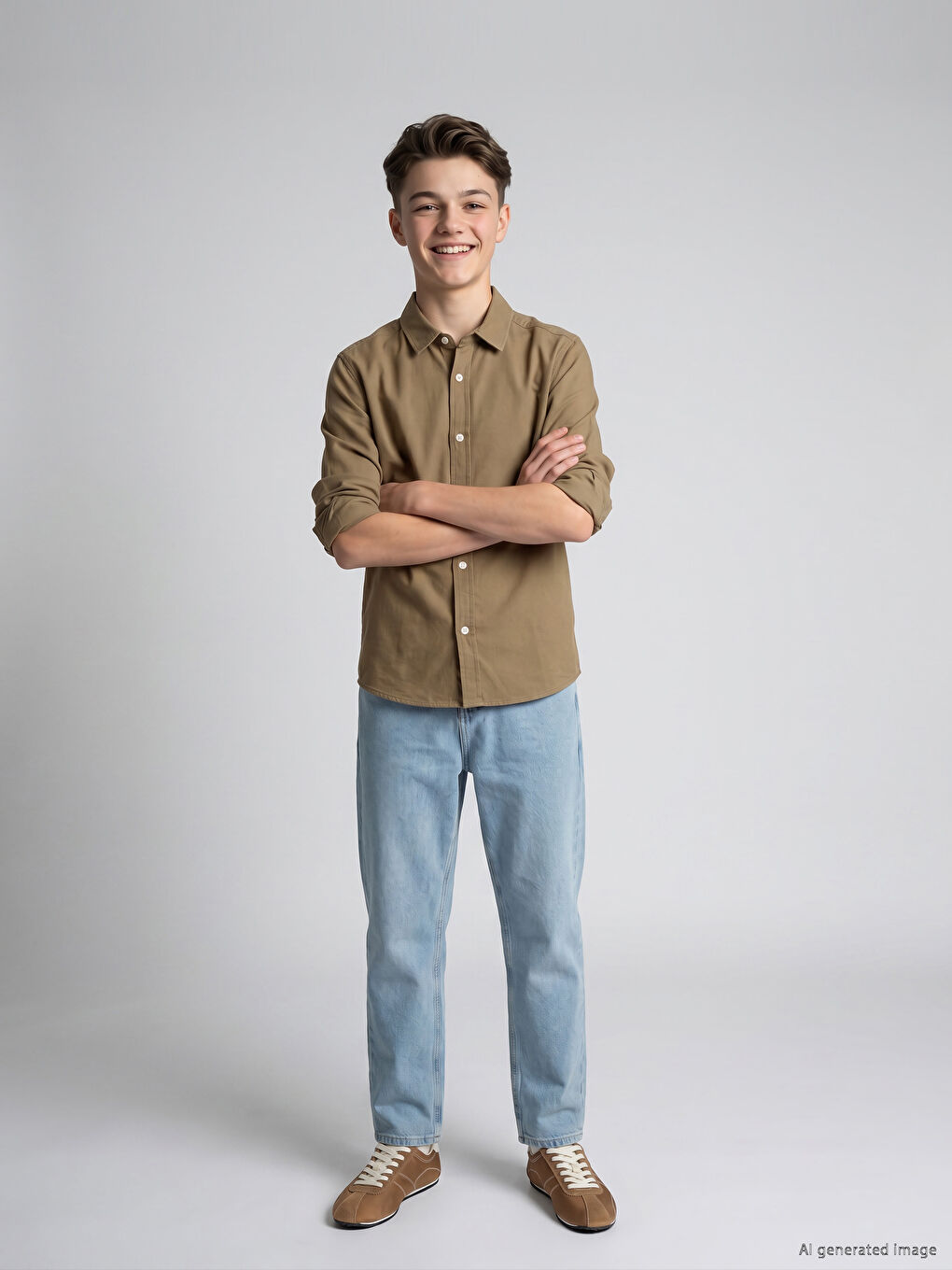 Boys' Long Sleeve Oxford Shirt-1