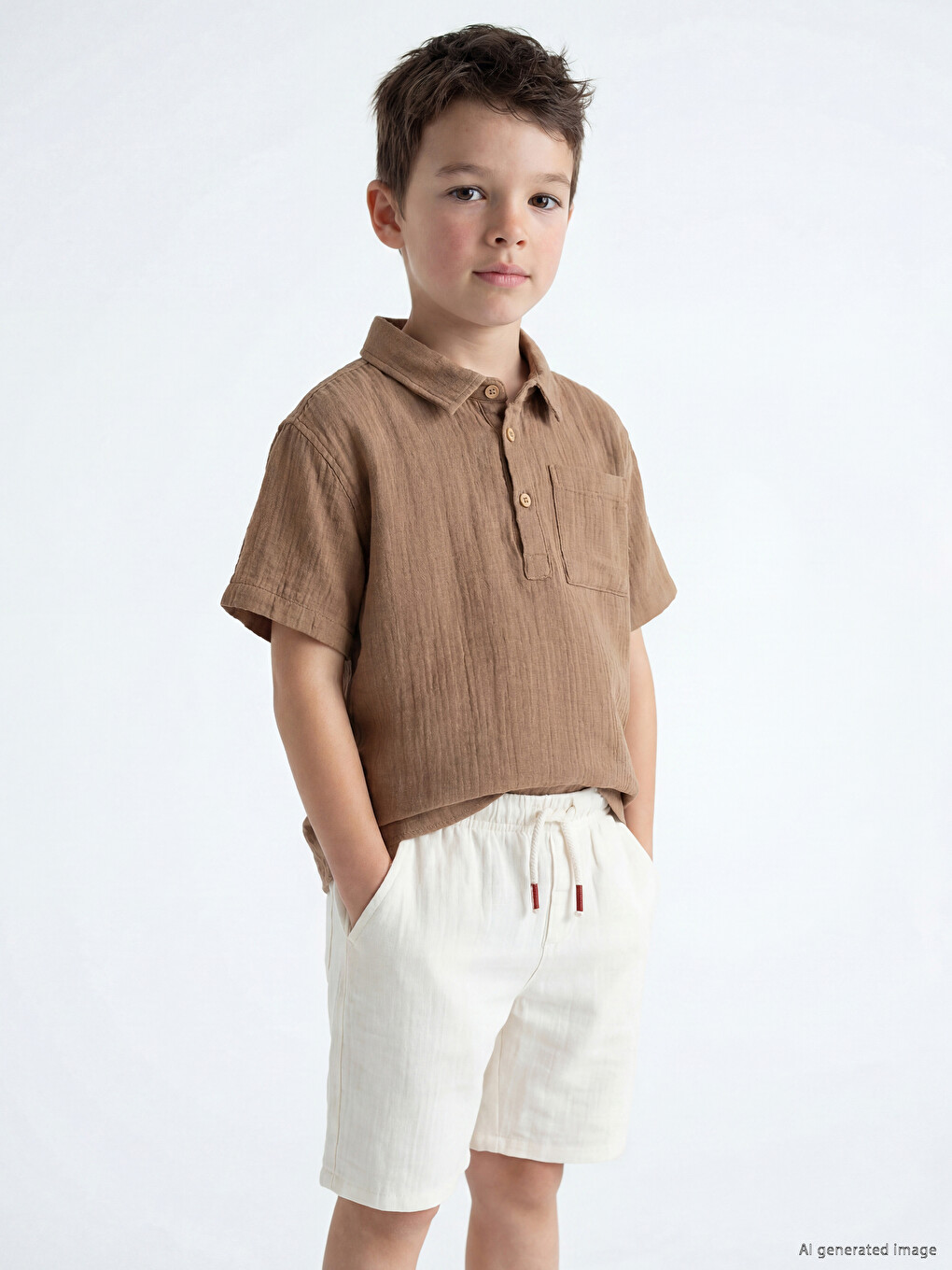 Short Sleeve Muslin Boys' Shirt