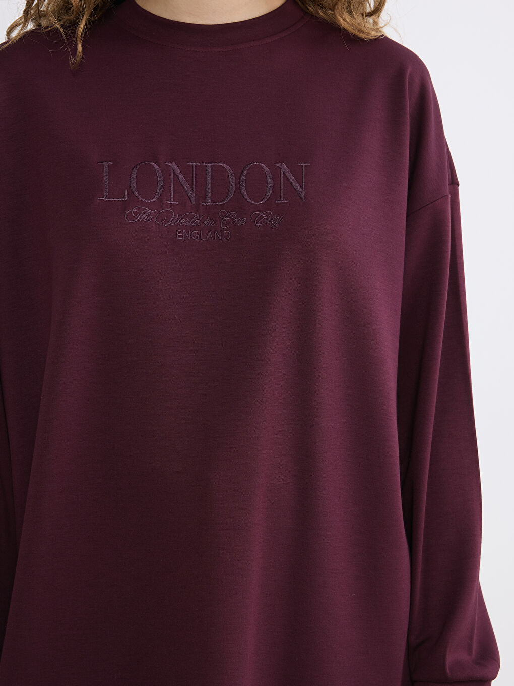 London Embroidered Soft Touch Women's Sweatshirt Tunic-2