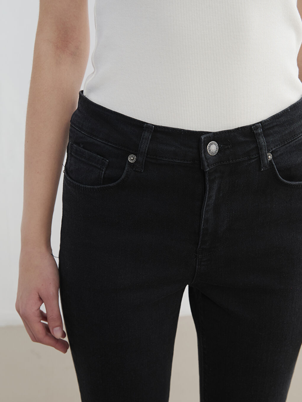 Siyah Mars Flare Kadın Jean Pantolon-2