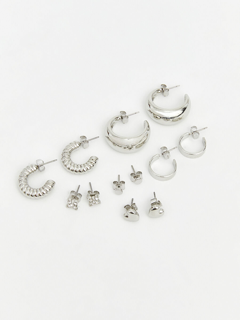 Gri Kadın Küpe Seti 6'lı	