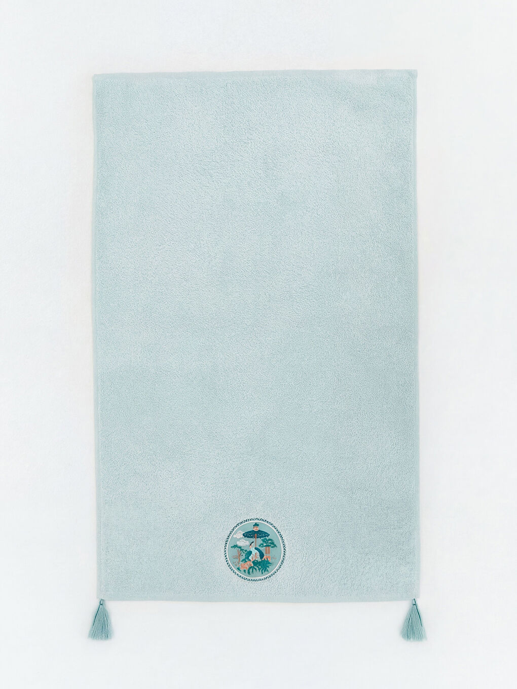 Mavi Nakış İşlemeli Yüz Havlusu 50x80 cm-2