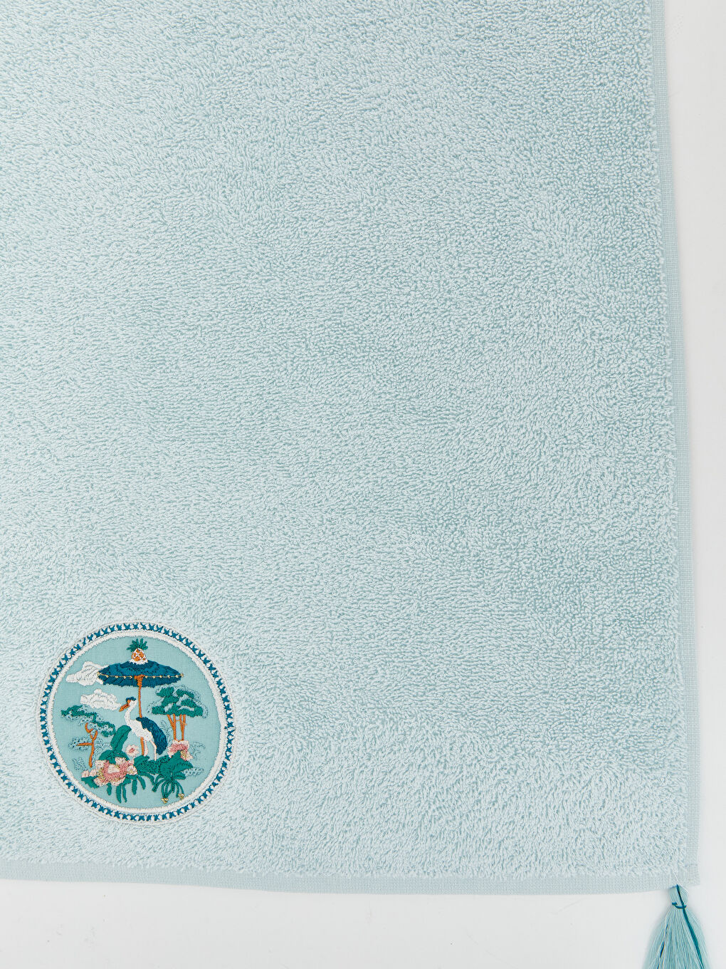 Mavi Nakış İşlemeli Yüz Havlusu 50x80 cm-3