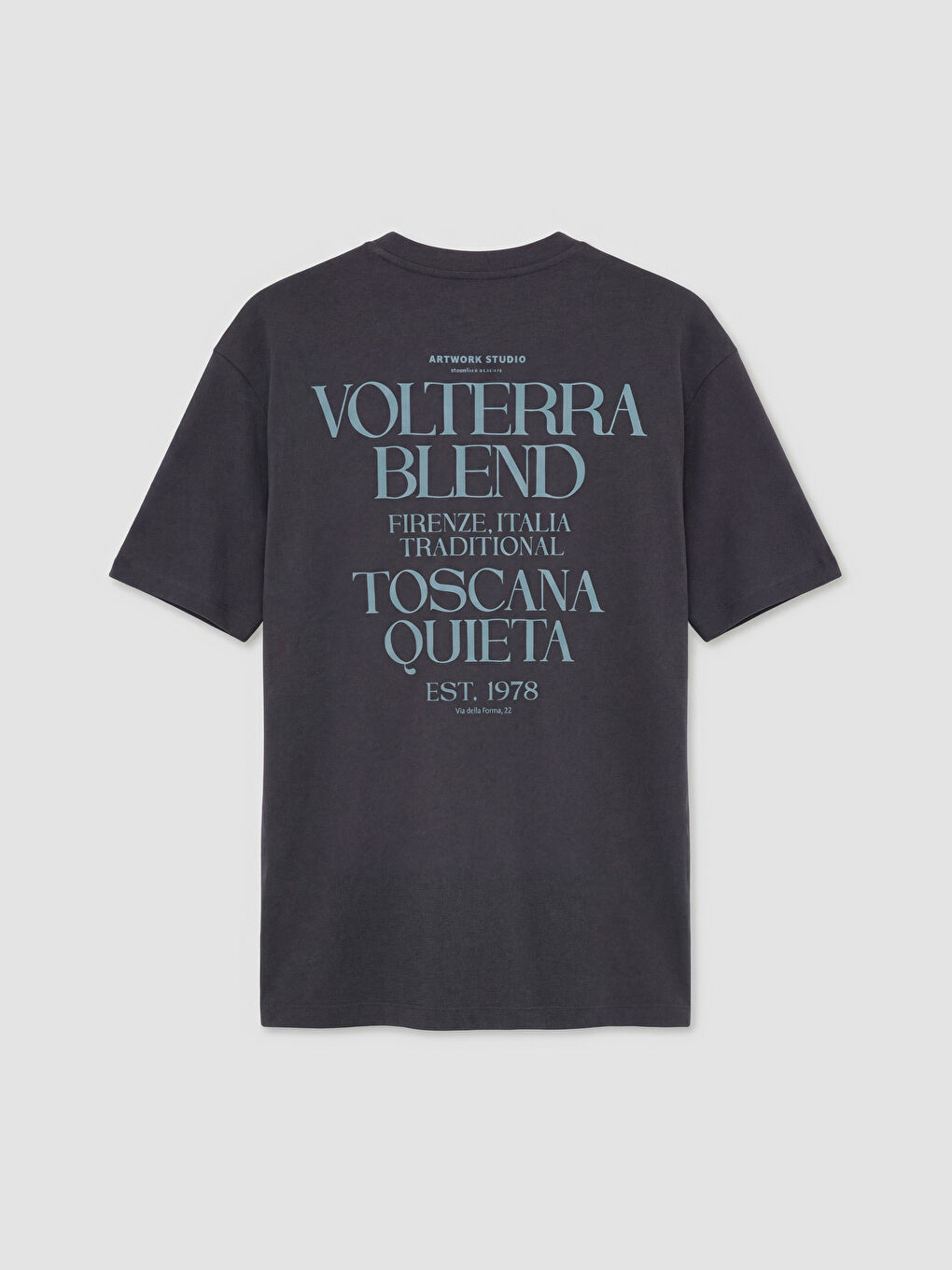 Antrasit Baskılı Bisiklet Yaka Erkek Tişört-5