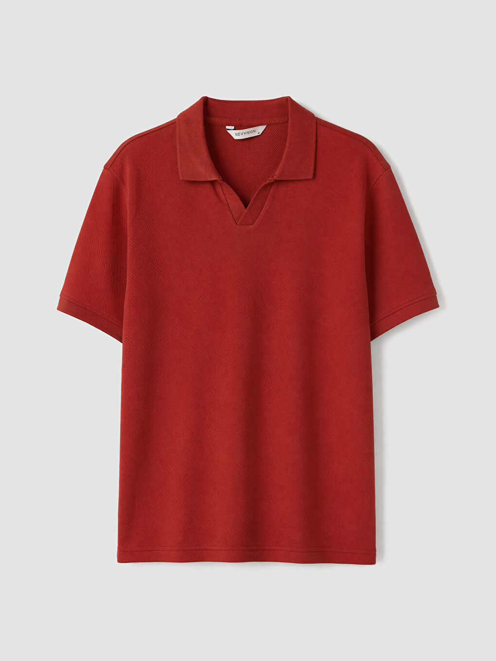 Polo Collar Textured Men's T-shirt-4