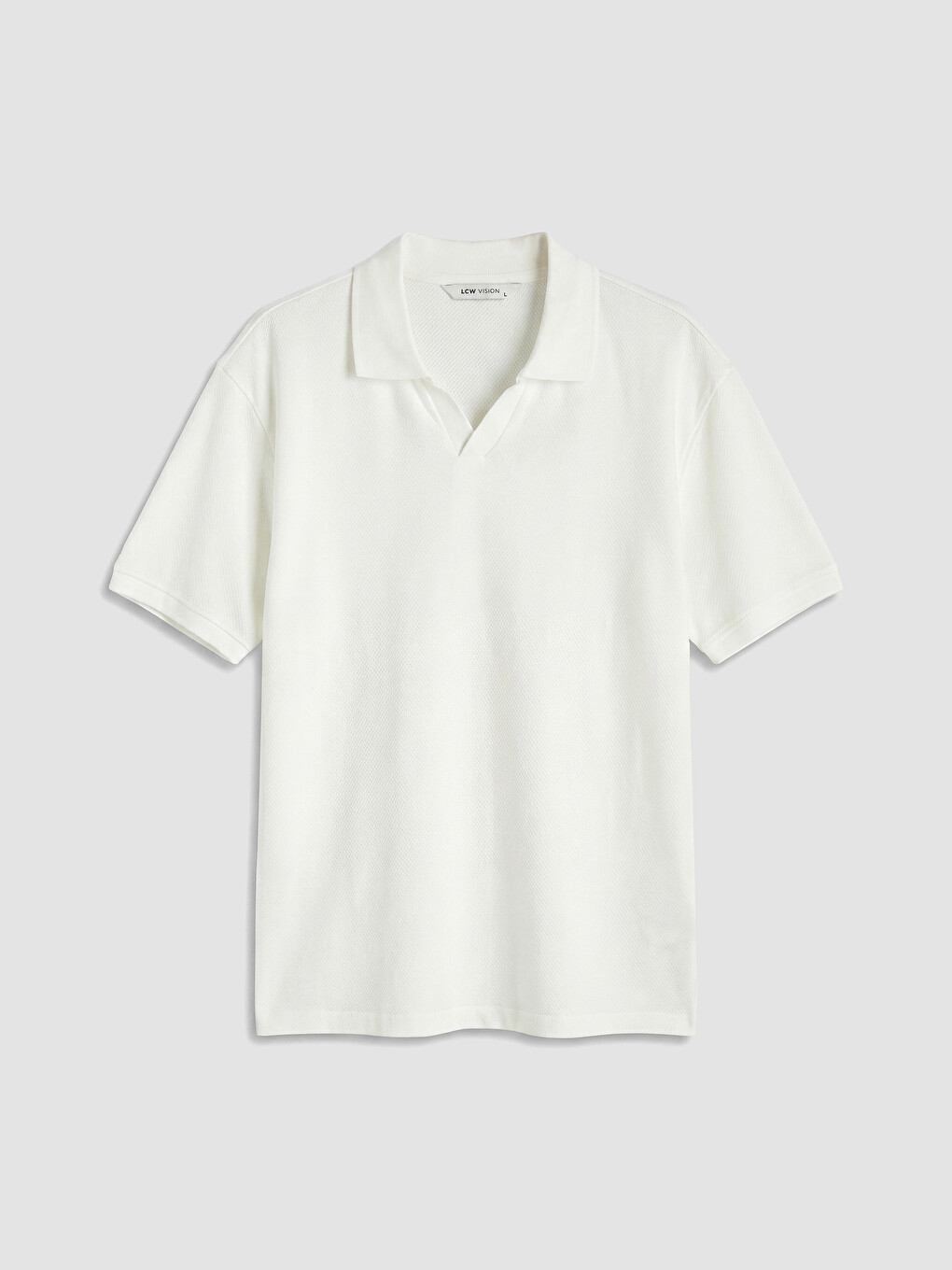 Polo Collar Textured Men's T-shirt-4