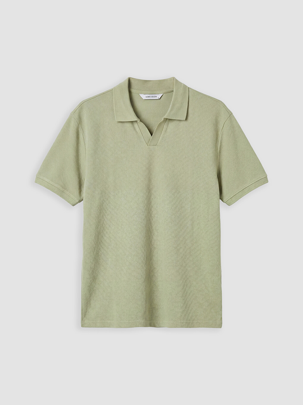 Polo Collar Textured Men's T-shirt-4