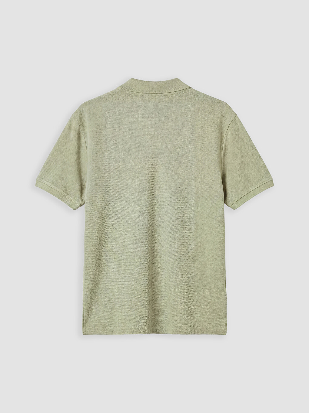 Polo Collar Textured Men's T-shirt-5