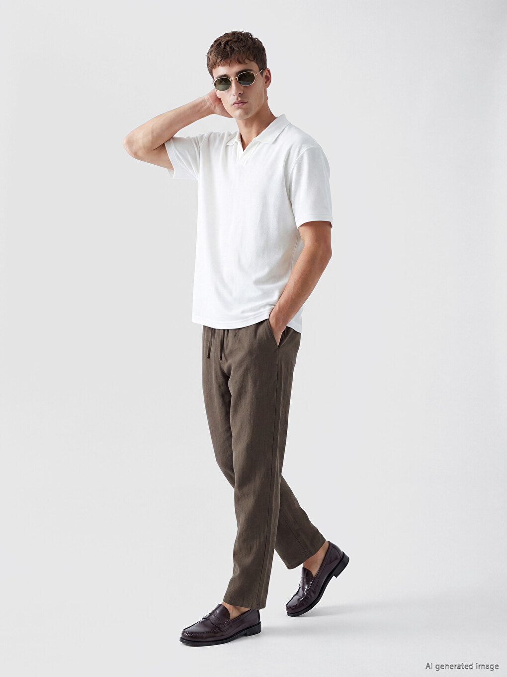 Polo Collar Textured Men's T-shirt-1
