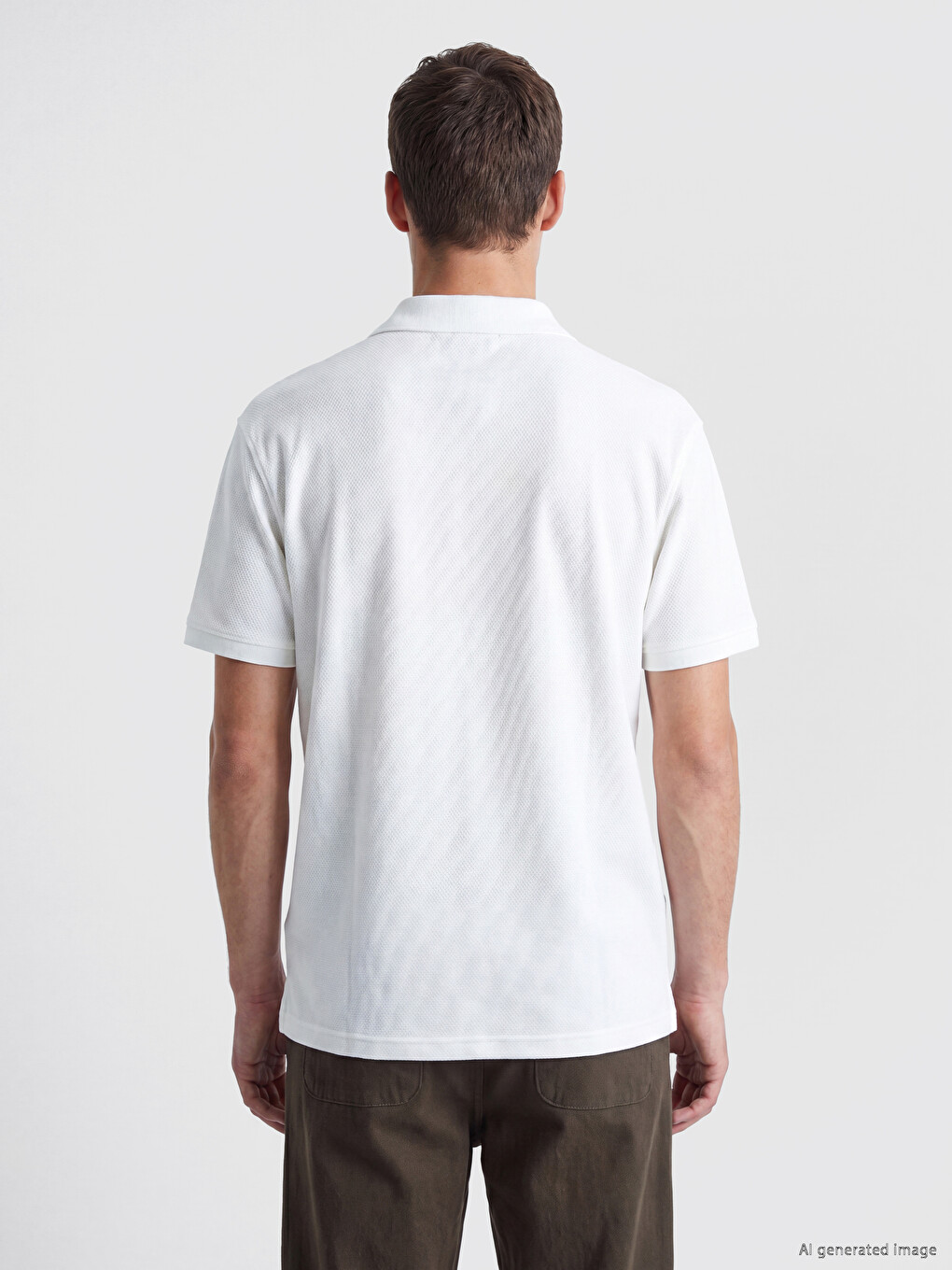 Polo Collar Textured Men's T-shirt-3