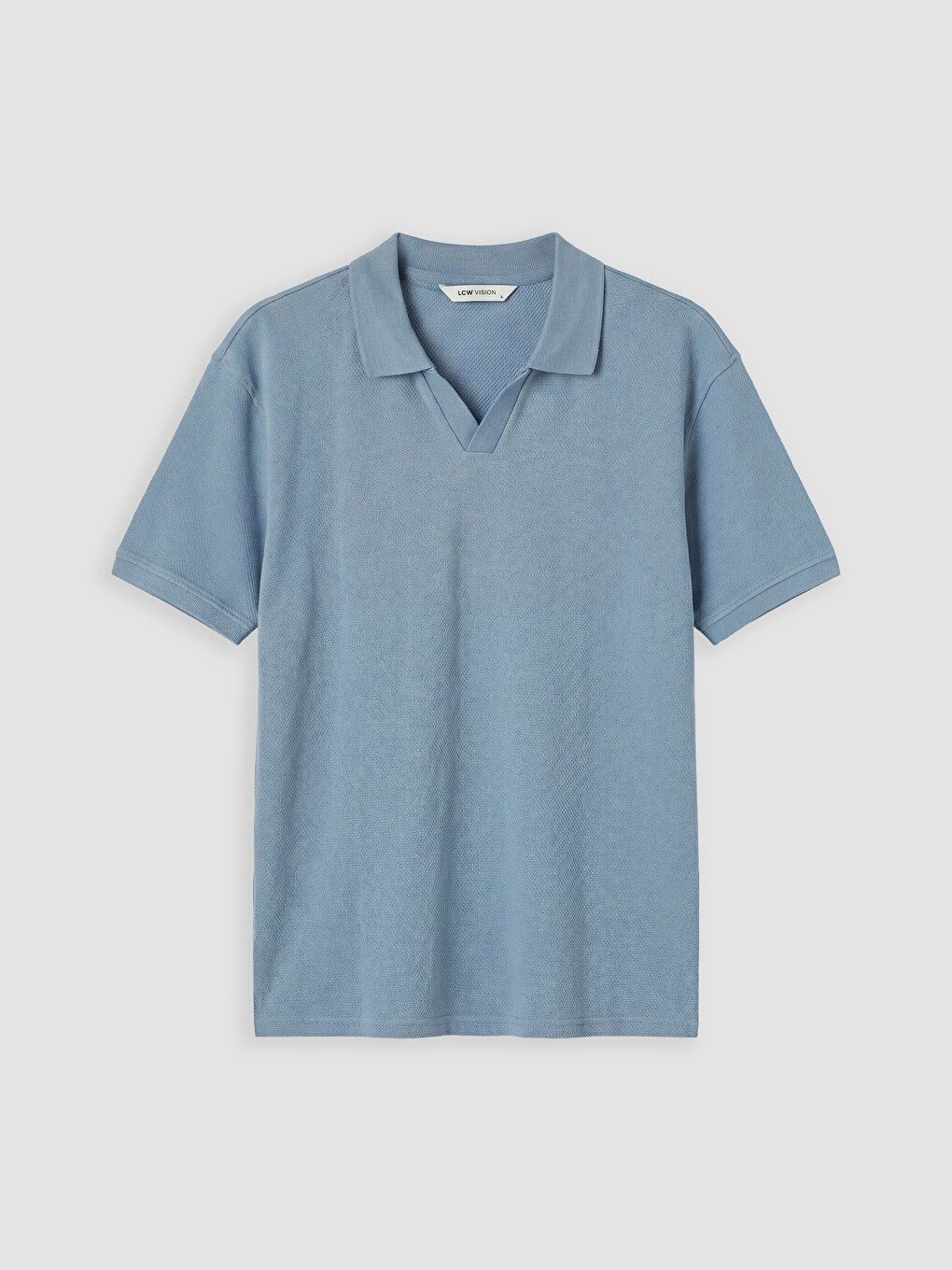Polo Collar Textured Men's T-shirt-4